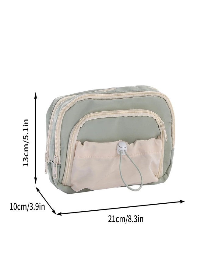 Lupro Large Capacity Pencil Pouch Cute Korean Aesthetic Pen Case for Girls, Boys, Kids, Women - Big Zipper Stationery Organizer for School, College, Office & Return Gifts, Pack of 1 (Mint Green) - Image 2